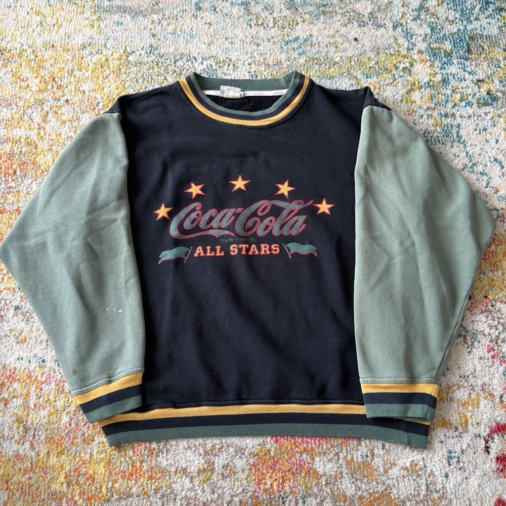 Vintage 1992 Coca Cola All Stars Sweatshirt Colorblock Mens L